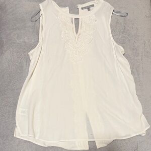 Daniel Rainn Off-White Lace Detail Blouse